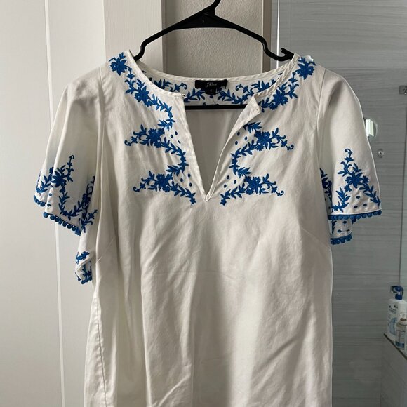 Jcrew Flutter-sleeve top with embroidered trim - Picture 2 of 4